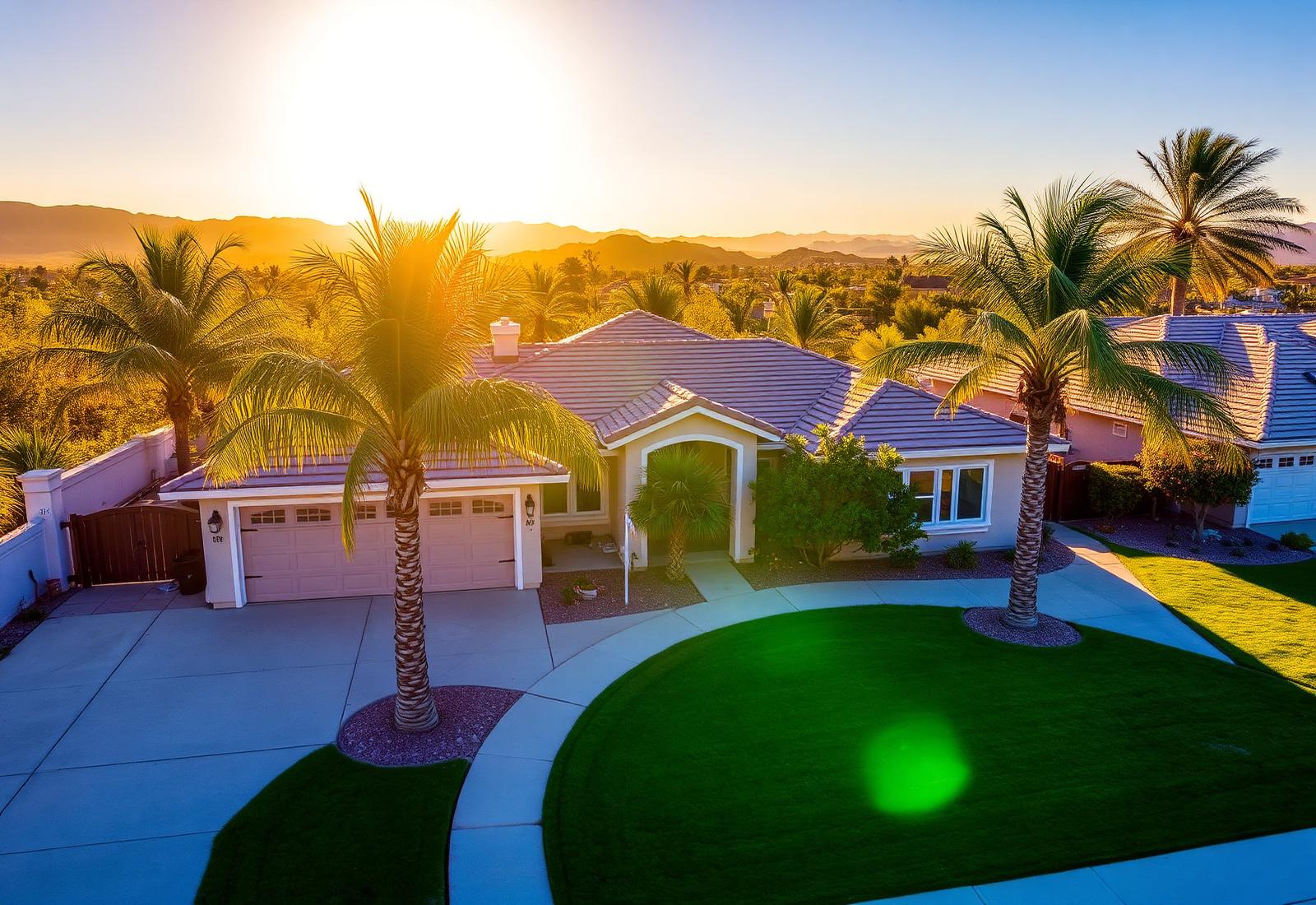 Southern California home at golden hour